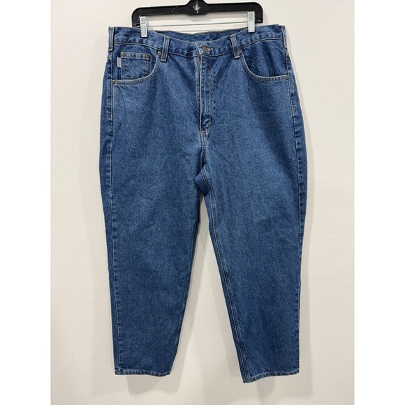 Carhartt Size 40x30 B17 DST Mens Blue Denim Relaxed Fit Jeans RN14806 - Picture 1 of 6